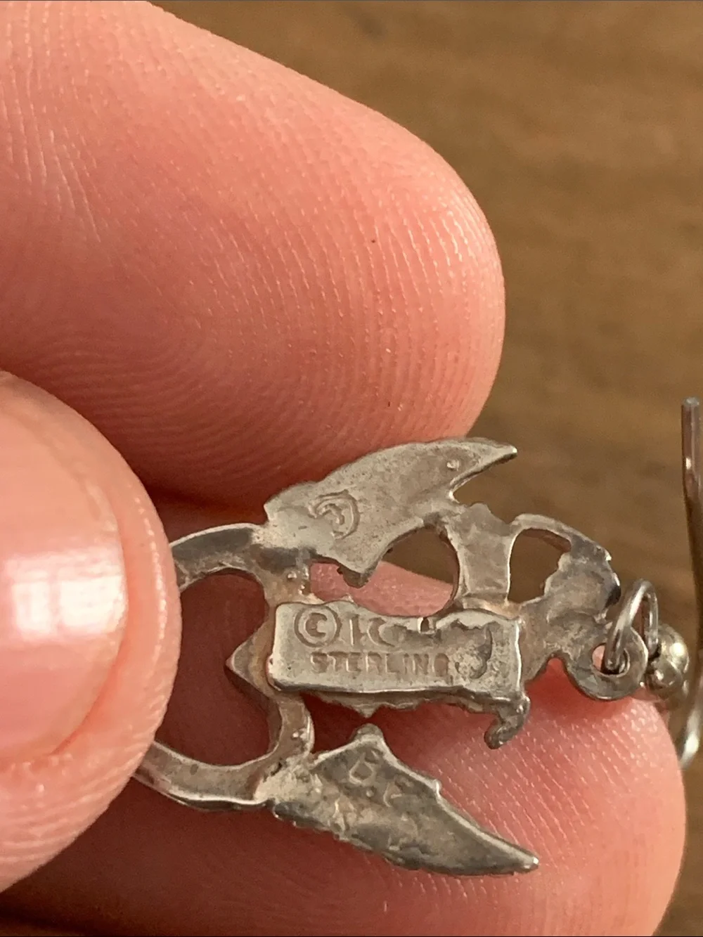 Sterling Silver Heart & Wing Dragon Drop Earrings